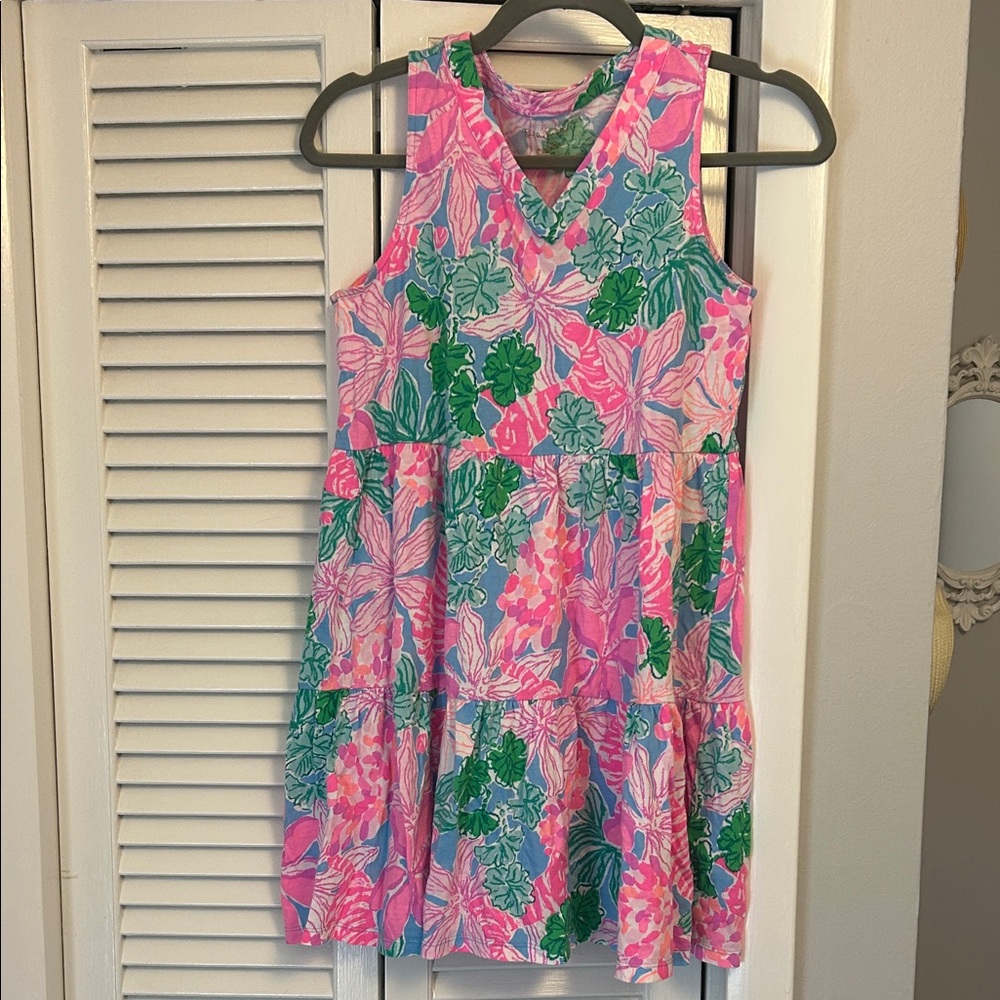 Lilly Pulitzer girls Pink and Green Floral Dress